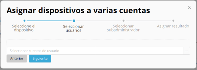 4.6.4.2 SEGUNDO PASO, SELECCIONAR LAS CUENTAS A ASIGNAR LOS DISPOSITIVOS(1)