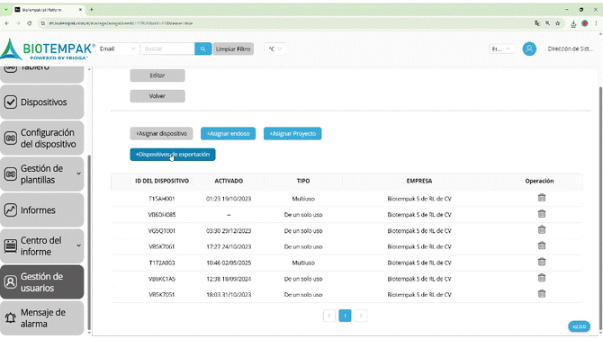 Dispositivos de Exportar