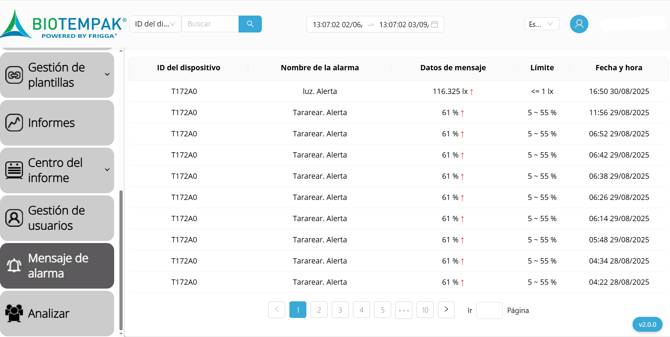 alerta en plataforma