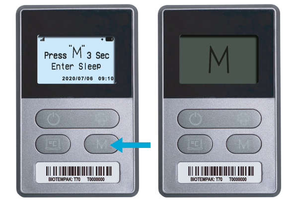 press M 3 sec Enter Sleep